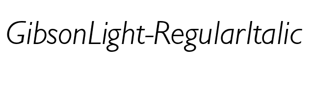 GibsonLight-RegularItalic font preview