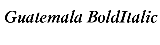 Guatemala BoldItalic font preview