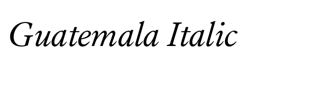 Guatemala Italic font preview