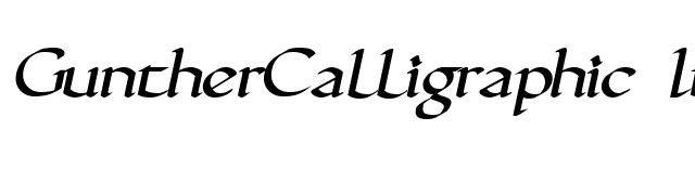 GuntherCalligraphic Italic font preview