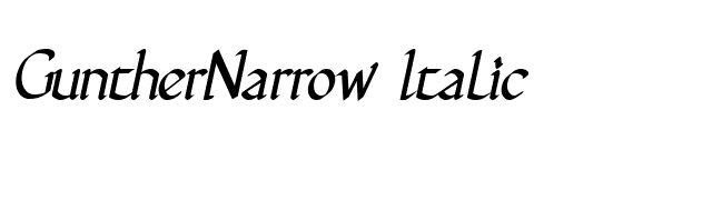 GuntherNarrow Italic font preview