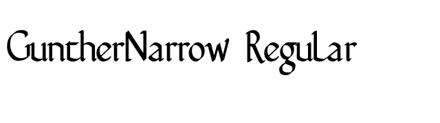 GuntherNarrow Regular font preview