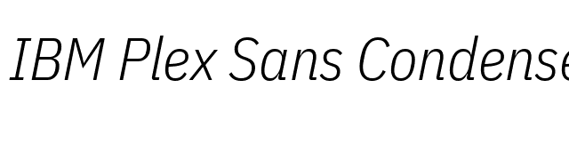 IBM Plex Sans Condensed Light Italic font preview