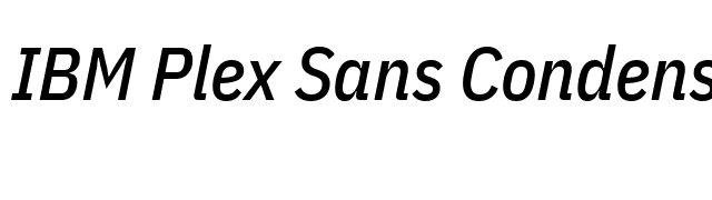 IBM Plex Sans Condensed Medium Italic font preview