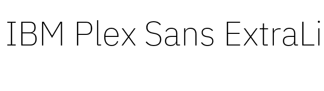 IBM Plex Sans ExtraLight font preview