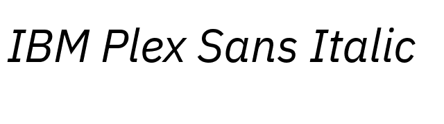 IBM Plex Sans Italic font preview