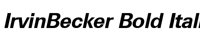 IrvinBecker Bold Italic font preview