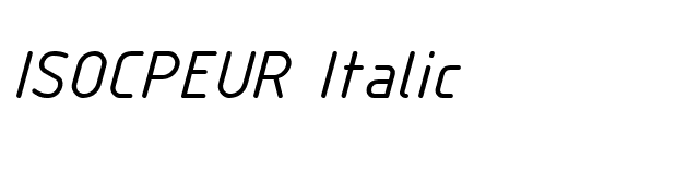 ISOCPEUR Italic font preview
