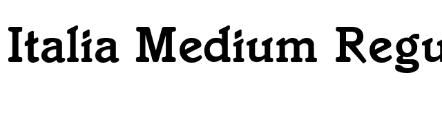 Italia Medium Regular font preview