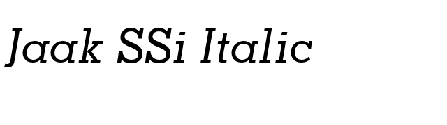 Jaak SSi Italic font preview