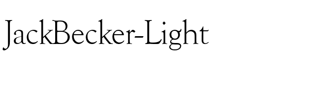 JackBecker-Light font preview