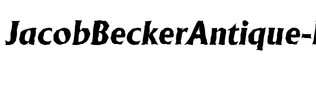 JacobBeckerAntique-ExtraBold-Italic font preview