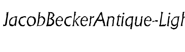 JacobBeckerAntique-Light-Italic font preview