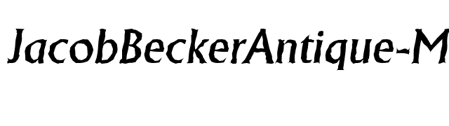 JacobBeckerAntique-Medium-Italic font preview