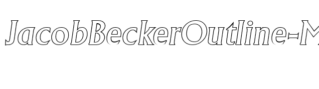 JacobBeckerOutline-Medium-Italic font preview