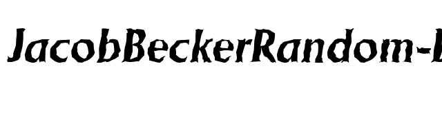 JacobBeckerRandom-BoldItalic font preview