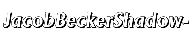 JacobBeckerShadow-BoldItalic font preview