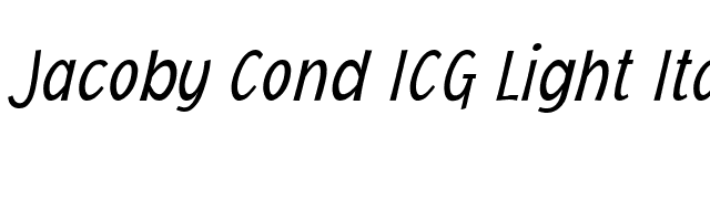 Jacoby Cond ICG Light Italic font preview