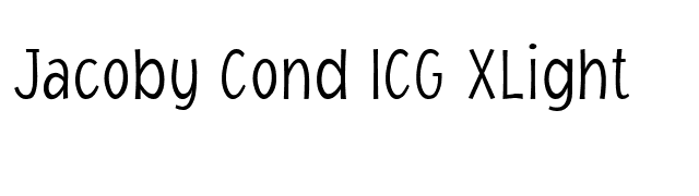 Jacoby Cond ICG XLight font preview