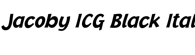 Jacoby ICG Black Italic font preview