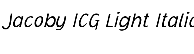 Jacoby ICG Light Italic font preview