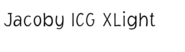 Jacoby ICG XLight font preview