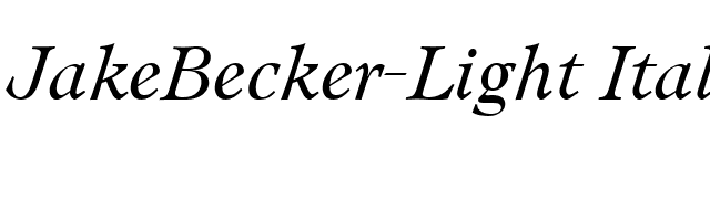 JakeBecker-Light Italic font preview