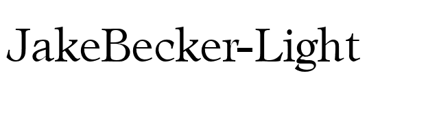 JakeBecker-Light font preview