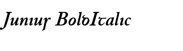 Junius BoldItalic font preview