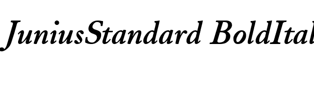 JuniusStandard BoldItalic font preview