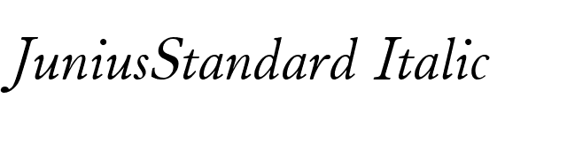 JuniusStandard Italic font preview