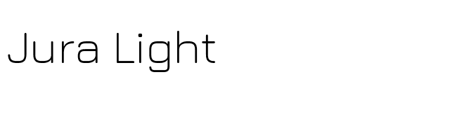 Jura Light font preview