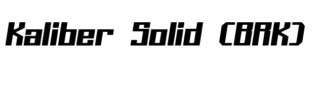 Kaliber Solid (BRK) font preview