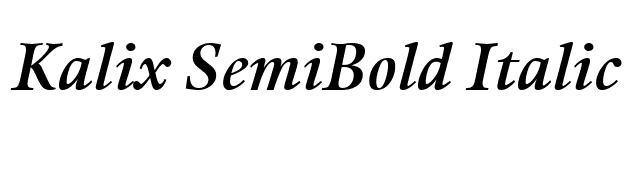 Kalix SemiBold Italic font preview