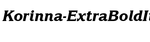 Korinna-ExtraBoldItalic font preview