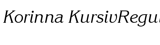 Korinna KursivRegular font preview