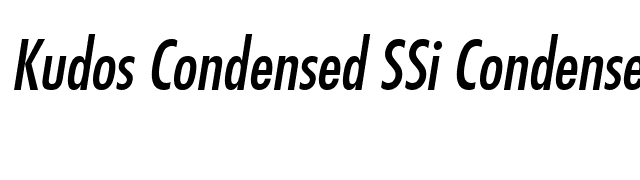 Kudos Condensed SSi Condensed Italic font preview