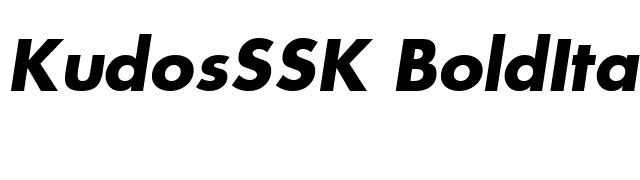 KudosSSK BoldItalic font preview