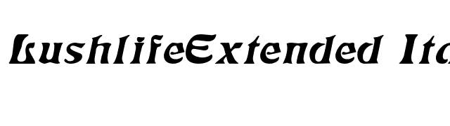 LushlifeExtended Italic font preview