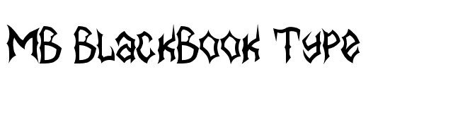 MB BlackBook Type font preview