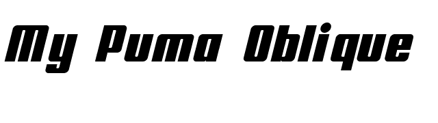 My Puma Oblique font preview