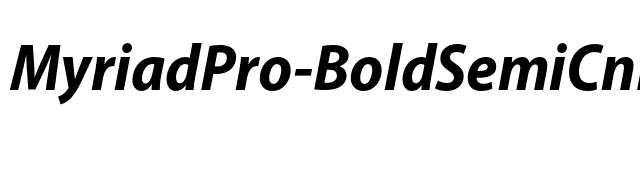 MyriadPro-BoldSemiCnIt font preview