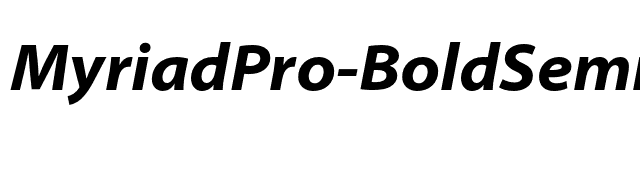 MyriadPro-BoldSemiExtIt font preview
