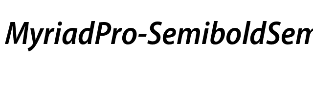 MyriadPro-SemiboldSemiCnIt font preview