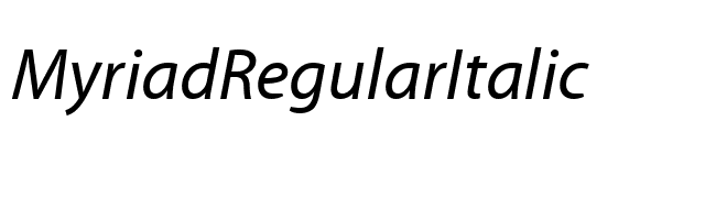MyriadRegularItalic font preview
