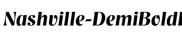 Nashville-DemiBoldIta font preview