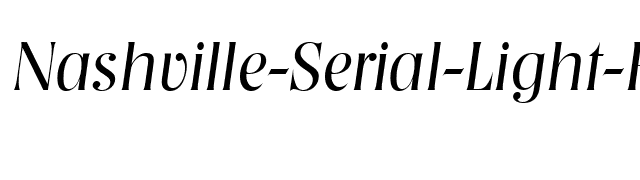 Nashville-Serial-Light-RegularItalic font preview