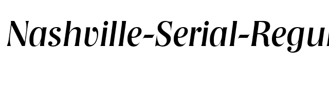 Nashville-Serial-RegularItalic font preview