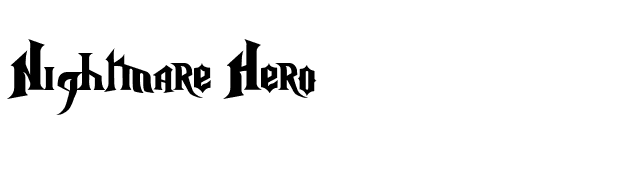 Nightmare Hero font preview