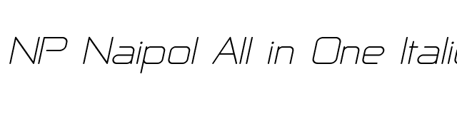 NP Naipol All in One Italic font preview